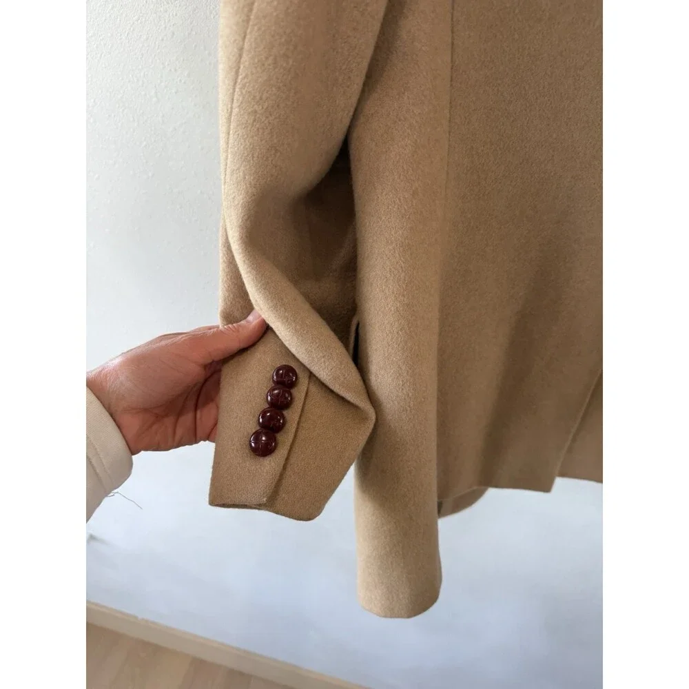 Evan Picone Men’s 42 100% Camel Hair Beige Blazer Tan Jacket Coat Button Up
